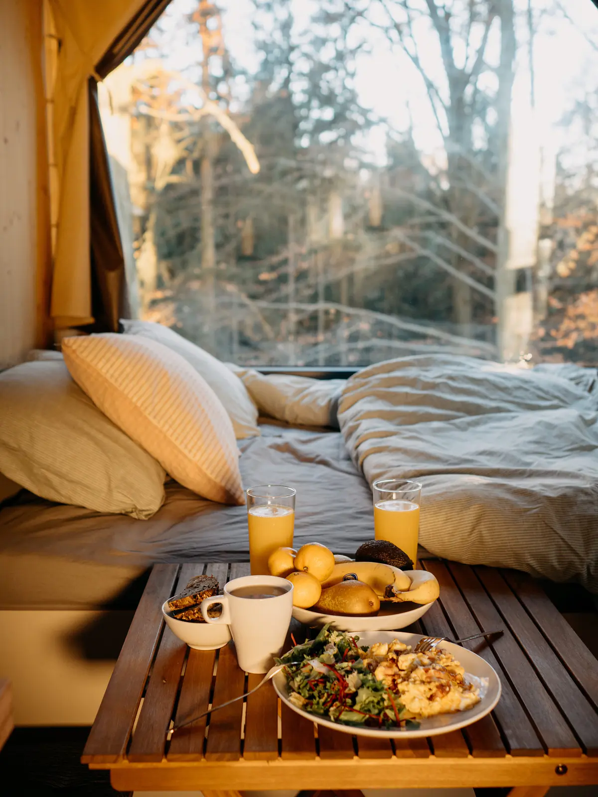 Breakfast on a tray in bed