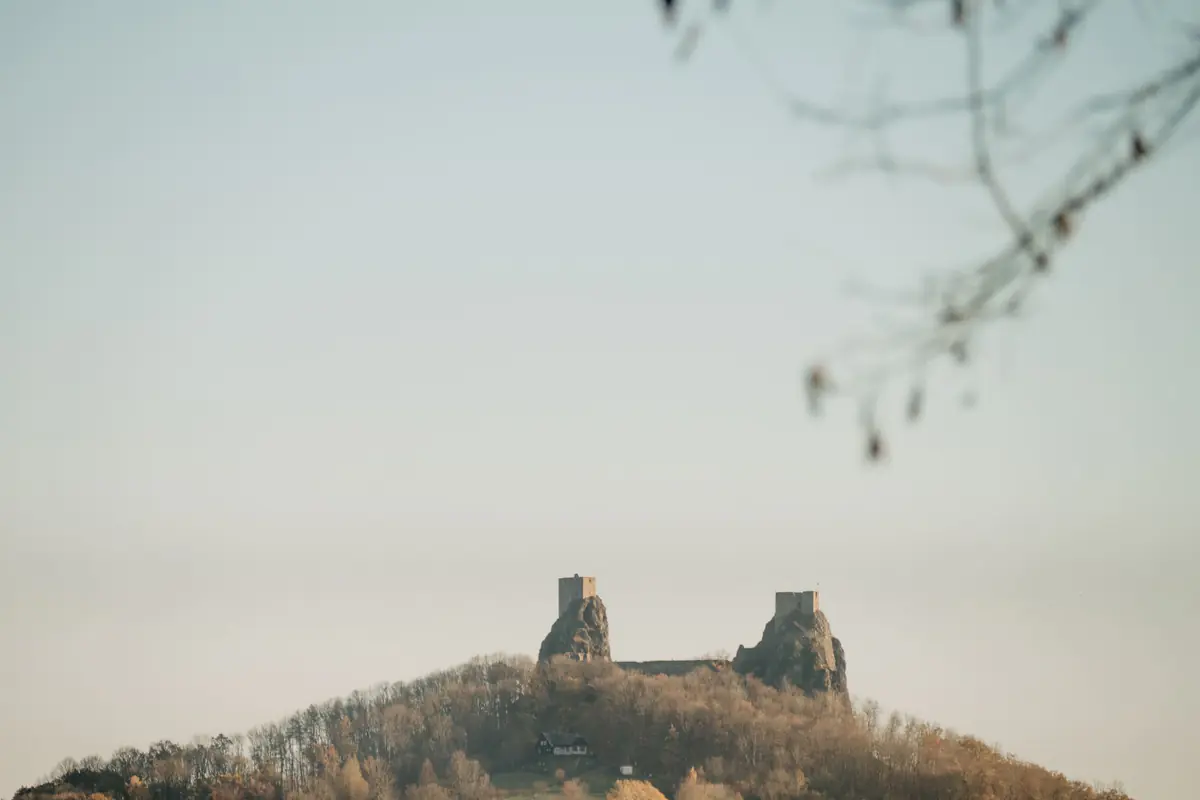 Trosky castle above the Bohemian Paradise landscape
